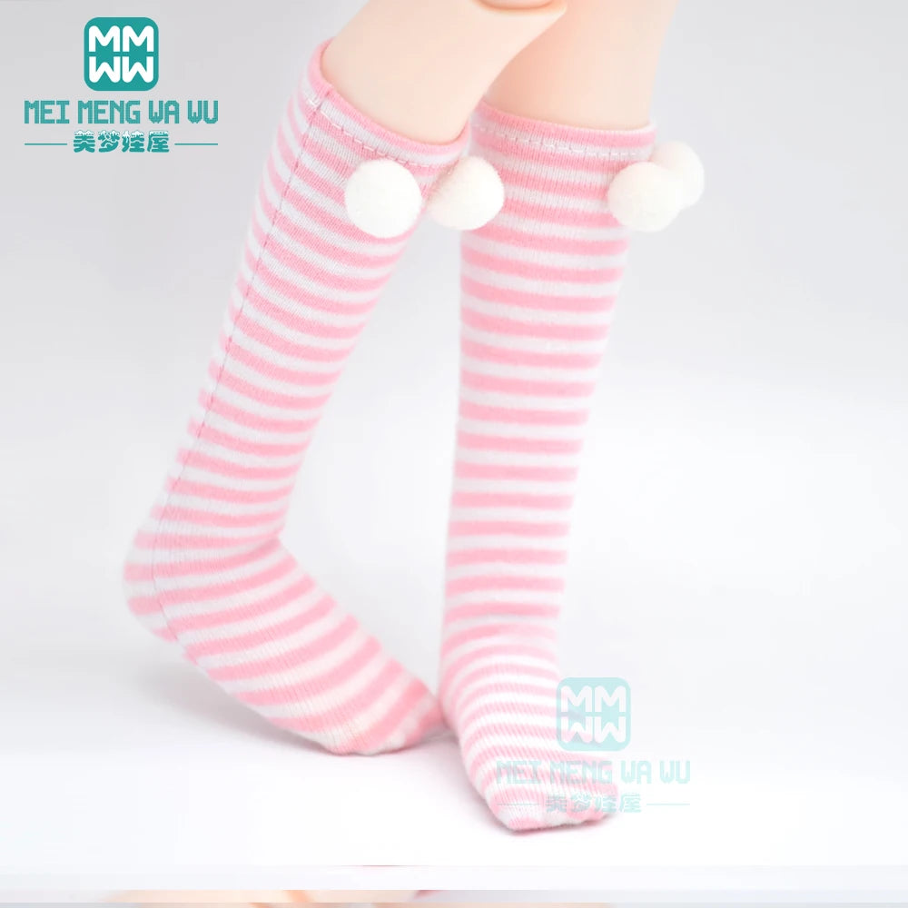 BJD Accessories for 1/3 BJD SD DD Doll Fashion Striped Socks, Reticulated Stockings, Lace Stockings