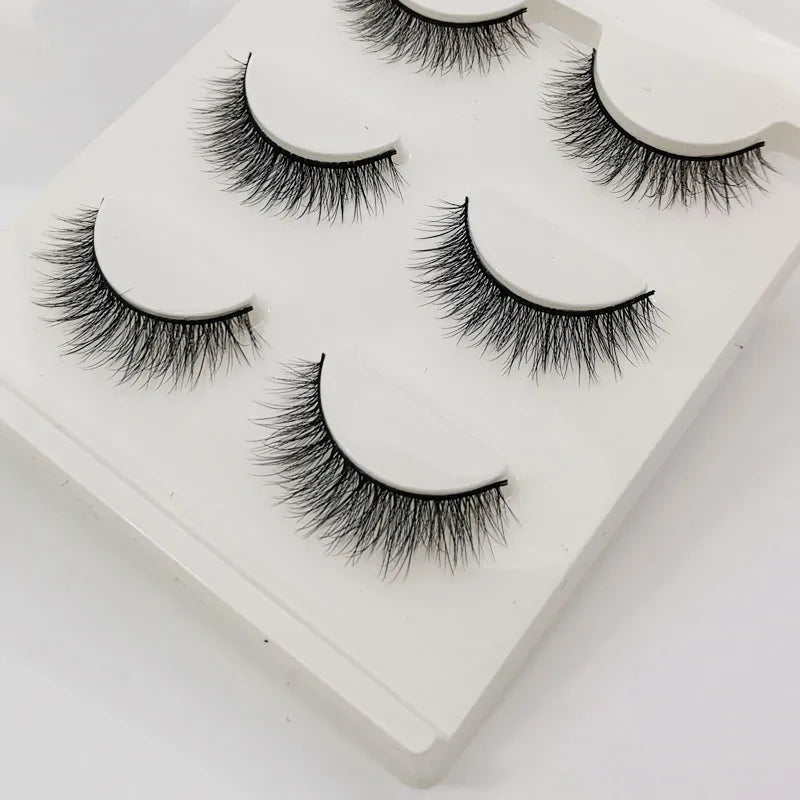 SHIDISHANGPIN 3 pairs 27 styles 3D Faux Mink Hair Soft False Eyelashes Fluffy Wispy Thick Fake Lash Handmade Eyelash Eye Makeup