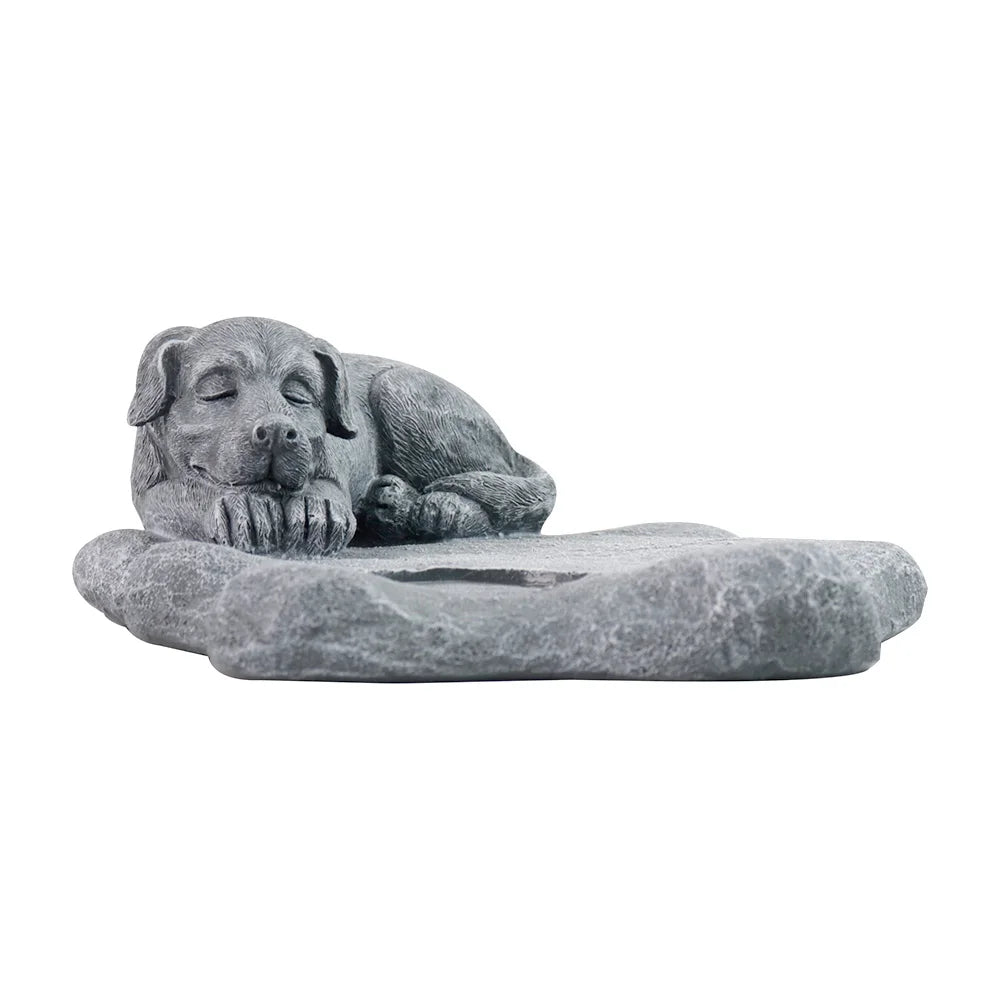 Customizable Resin Ornament of Sleeping Dog with Candle Holder - Ideal for Pet Owners to Memorialize Lost or Deceased Puppies