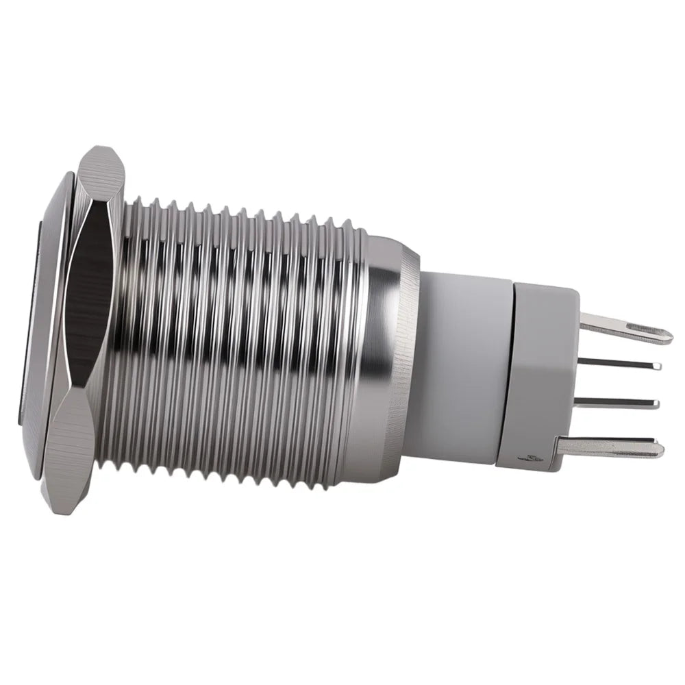 Push Button Switch Stainless Steel Housing Latching Type 6V Green NO NC for Control Panel Mount