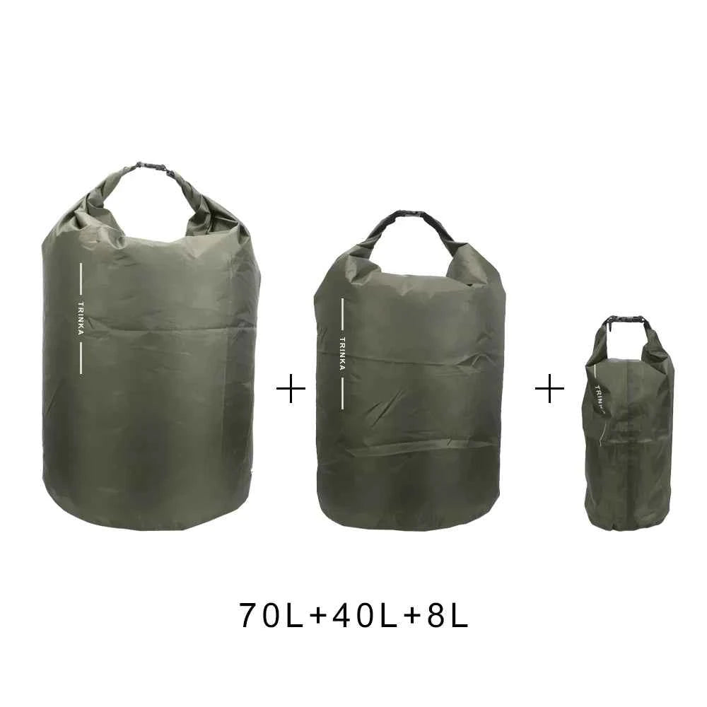8L 40L 70L Waterproof Storage Bag Outdoor Traveling Carrying Bags For Boating Kayaking Canoeing Floating Dry Sack Pouch Portable