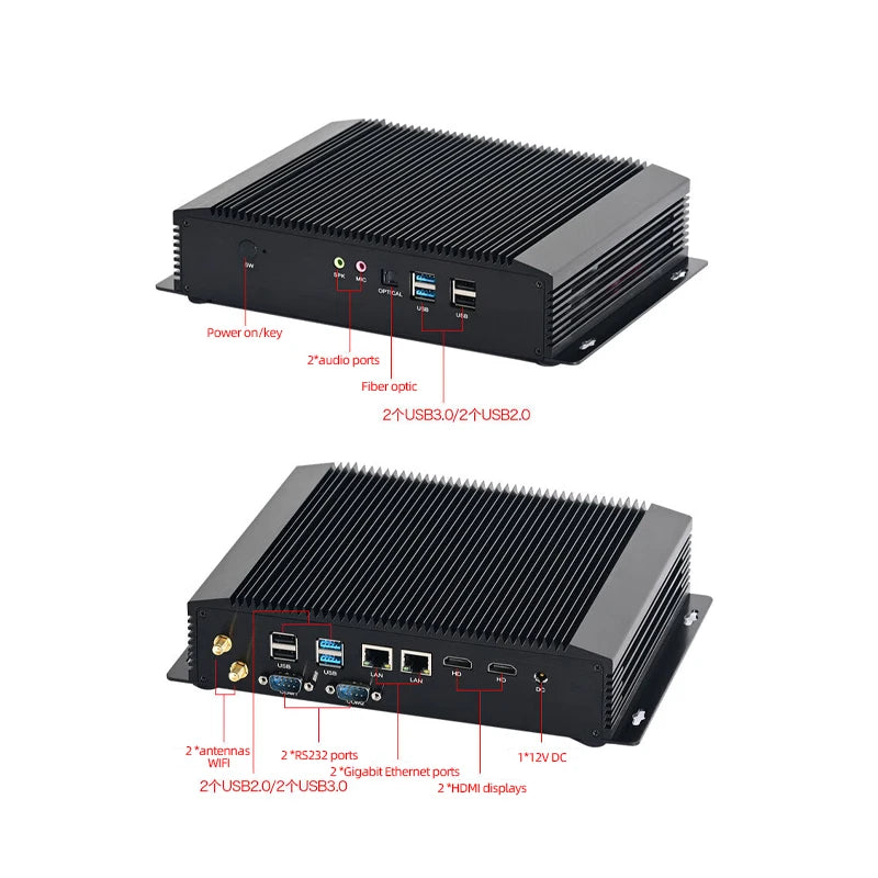 Adipcom MFC-4000 Mini PC CPU Intel 10th Gen Core I5-1035G4 I7-1065G7 16Gmemory 2*DDR4 Fanless Industrial Desktop Office Stock