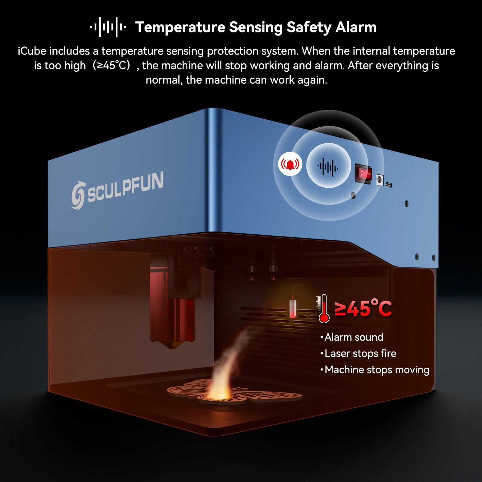 SCULPFUN ICube High Quality OEM Multi Printer Logo Diode Lazer Engraving Marking Machine Grabadora Laser