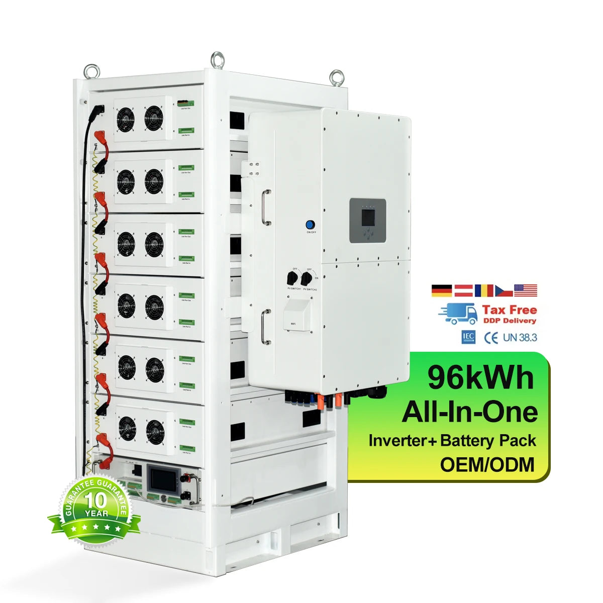 OEM HV LIfePO4 Lithium Battery 614V 314Ah 280Ah ESS Industry Commercial 193Kwh 172Kwh with Inverter 25Kw 30Kw 50Kw All-In-One