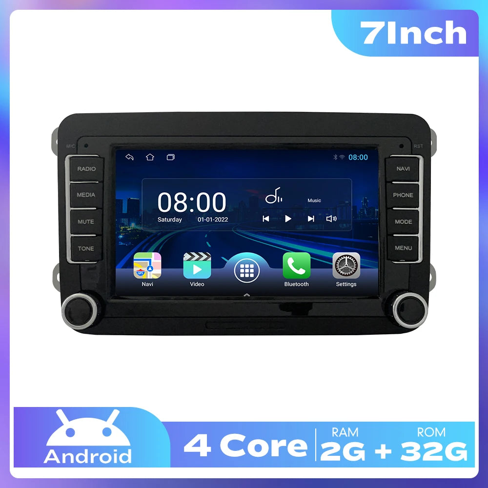 7 Inch Car Stereo for Universal VW With Button Car GPS Tracking Device Car Radio Android Vehicle Reverse Camera