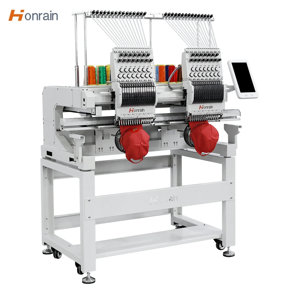HONRAIN 2 HEAD Embroidery Machine Chinese Factory High Quality  9/12/15 Needles T-shirt Cap 2 Heads Computer Embroidery Machine