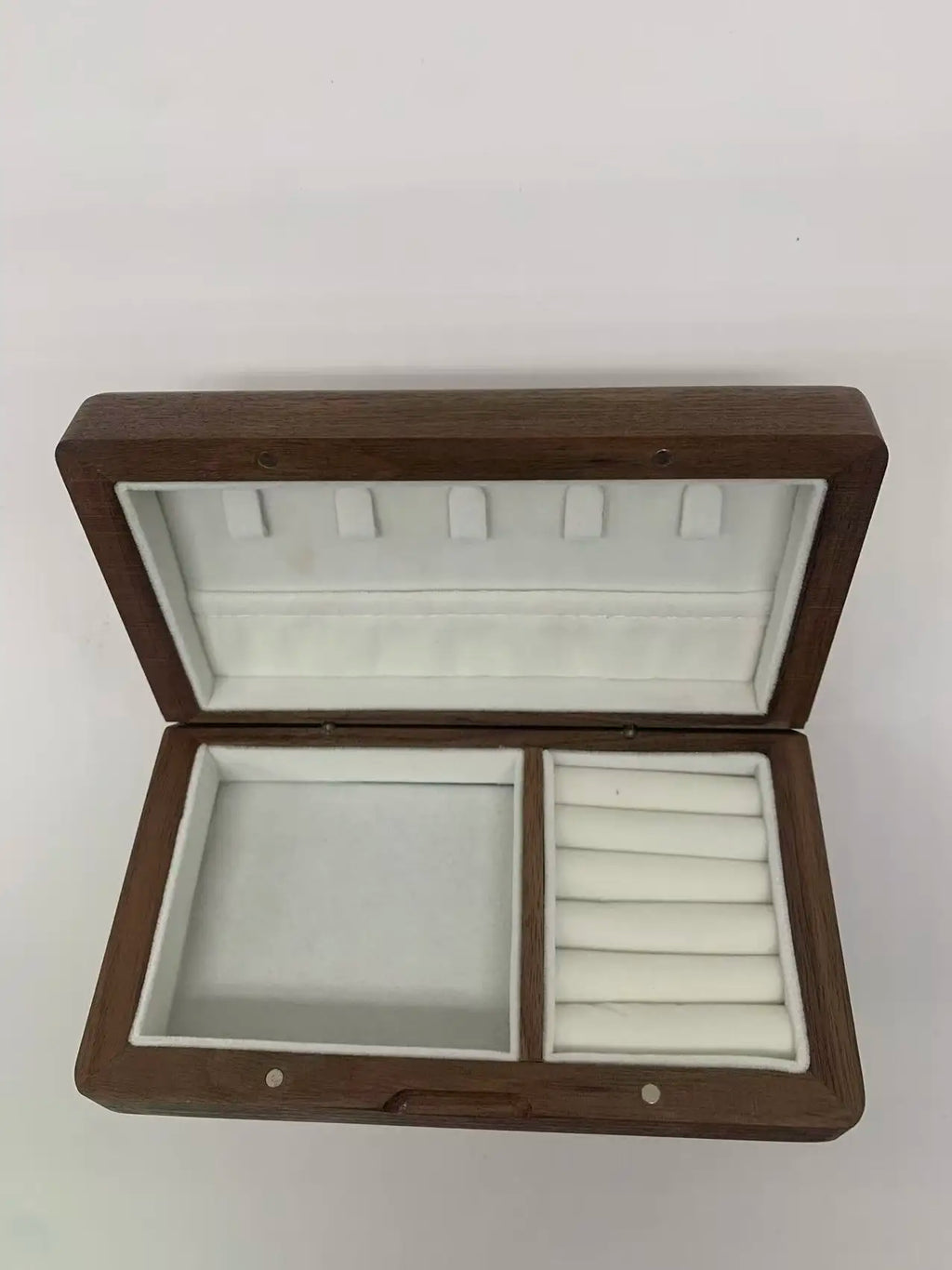 USA Free Shipping 12 Pcs Pack Magnetic Walnut Wooden Ring Box Jewelry Box Wedding Ring Box Ring for Storage Box Proposal Gift