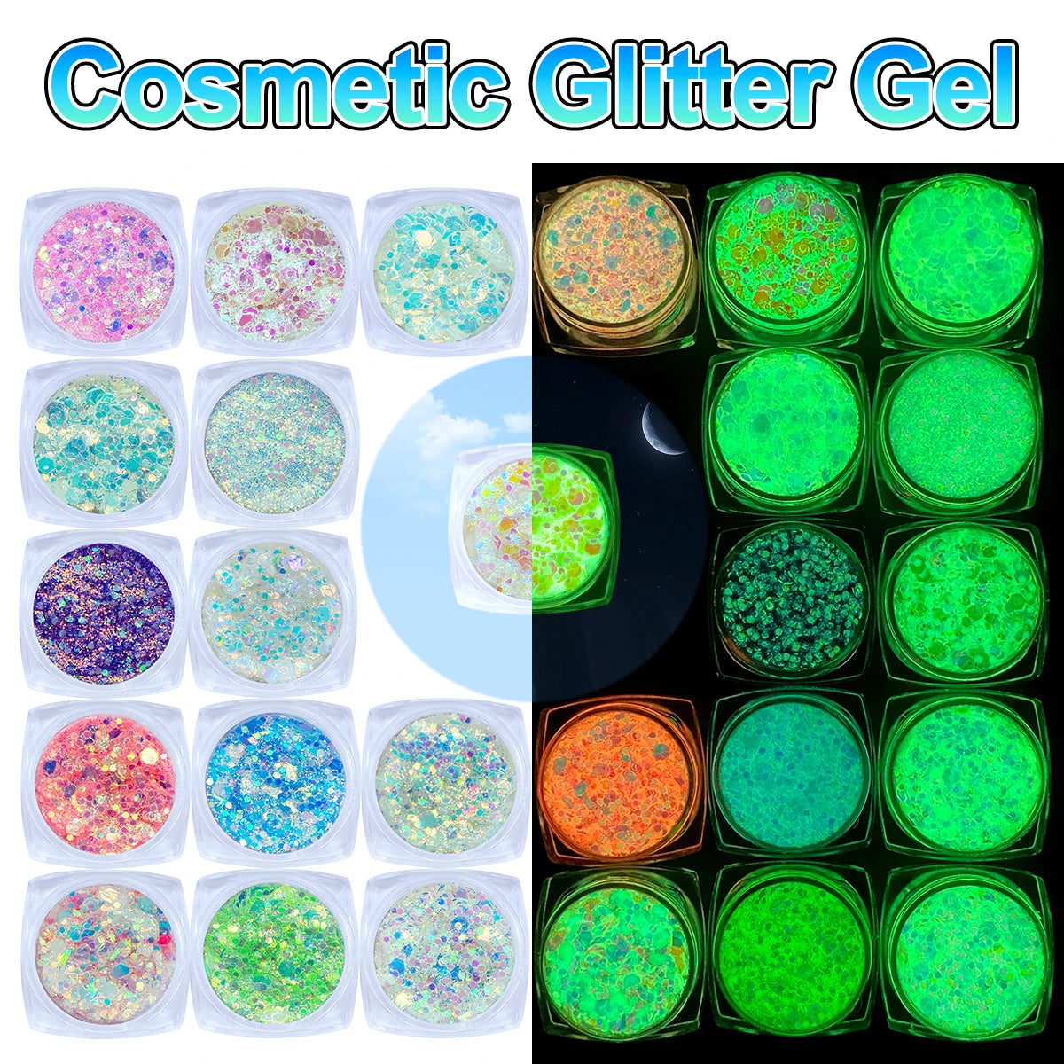 US Warehouse High Bright Glitter Set Free Shipping High Quality Polyester Hexagon Glitter Powder for Resin Crafts Nail