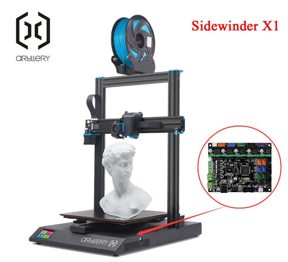 The 8-bit motherboard is used for 3D printers, Artillery Sidewinder X1, and Genius supports other brands of printers