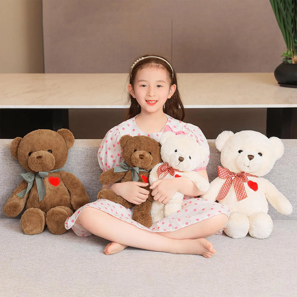 Free Shipping Unisex 35cm 50cm Cute Brown Teddy Bear Plush Toy Stuffed Animal Gift for Valentines Day Christmas Kids Gift