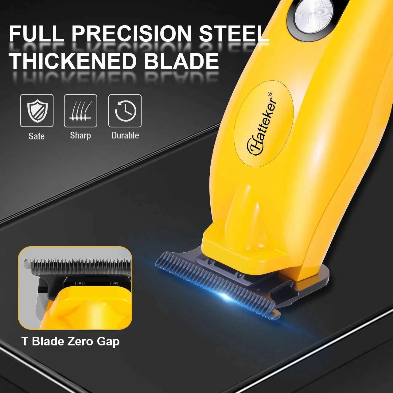 Hatteker Cordless Barber for Clippers LED Display Stainless Steel USB Household Beard Trimming Hair Cutting