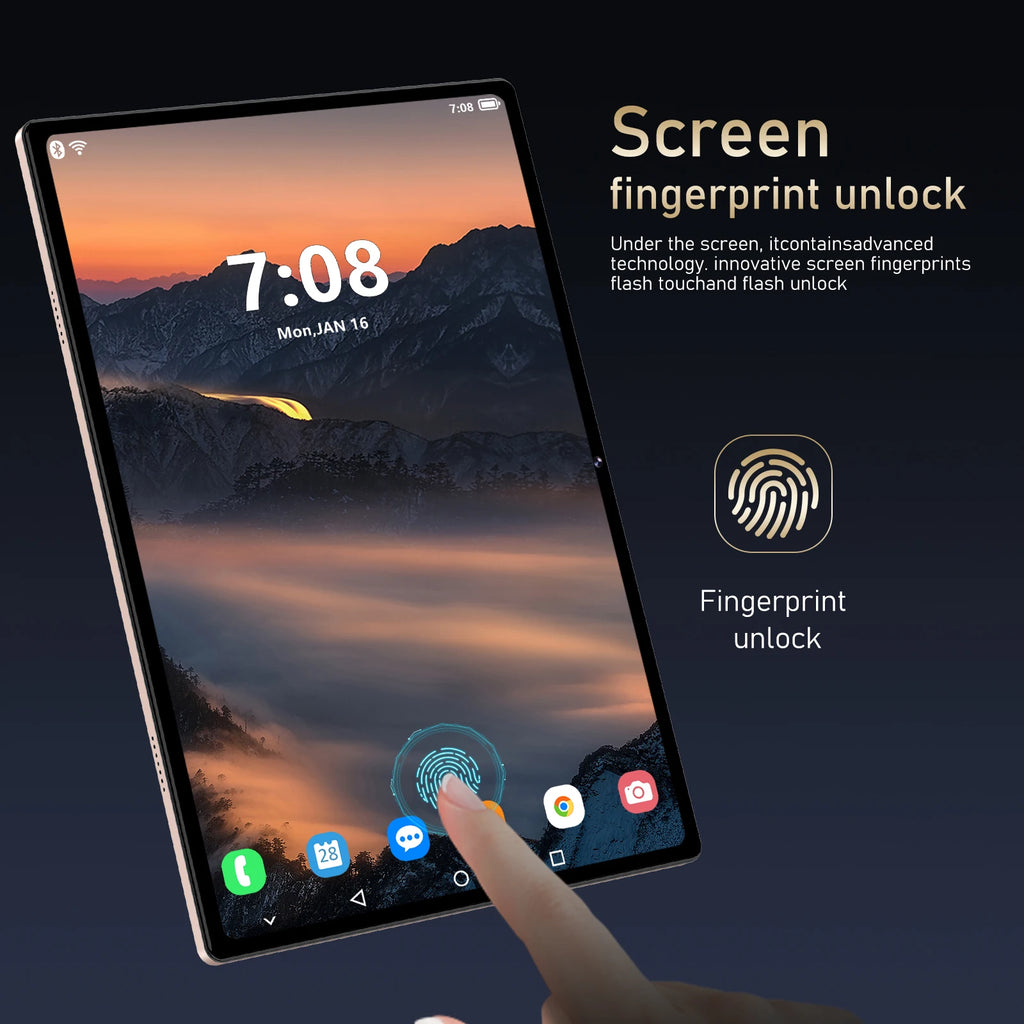 10.1 Inch Dual Camera Tablet PC Large IPS Capacitive Touch Screen 12GB 512GB Android USB 5G WiFi MTK Processor for Entertainment