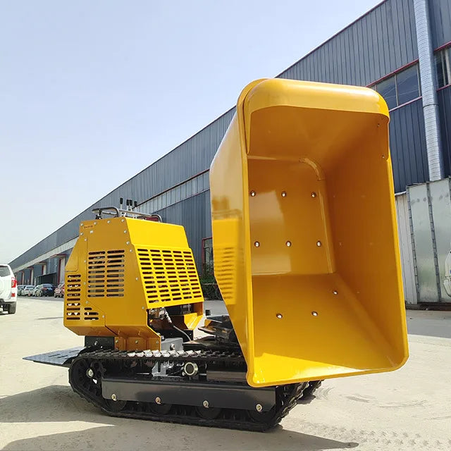 New Arrival Home Use Mini Loader 1200kg Hydraulic Tracked Dump Self-Loading Farm Garden Mini Dumper with Pump Core Component