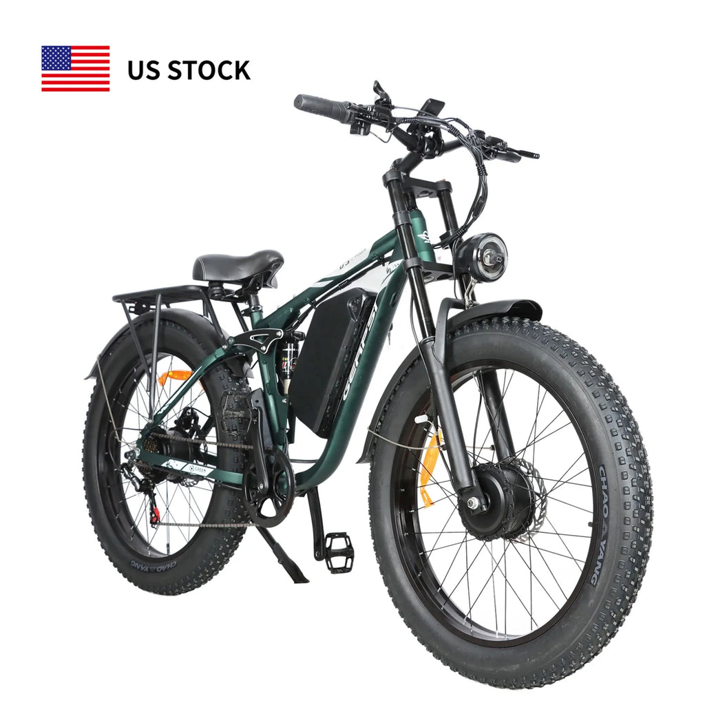US in Stock Free Shipping Electric Mountain Snow Bike 48v 3000w 55kmh/34mph 60km Range All Terrain Fat Tire E-Bike