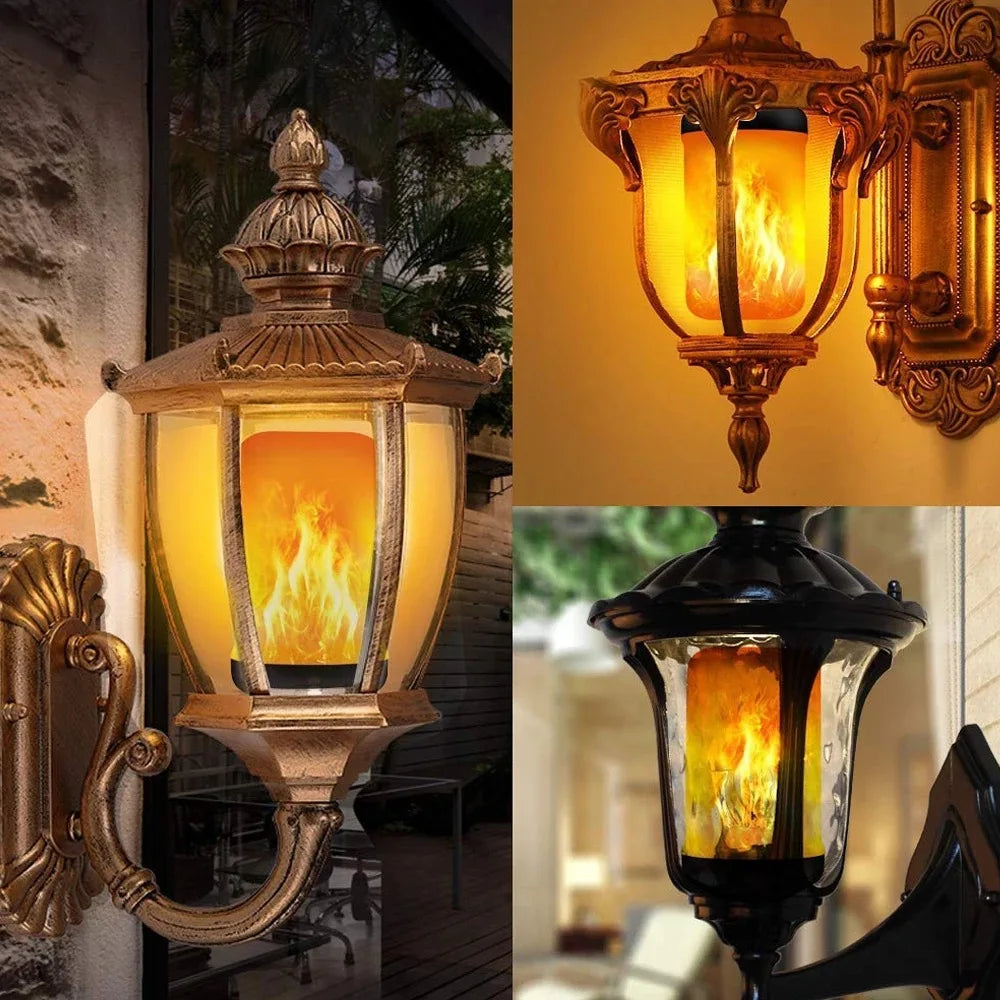 LED Flame Light Bulb 4 Modes E14 E27 Party LED Flame Effect Light Simulation Fire Lights Bulb KTV Festival Garden Decor lighting