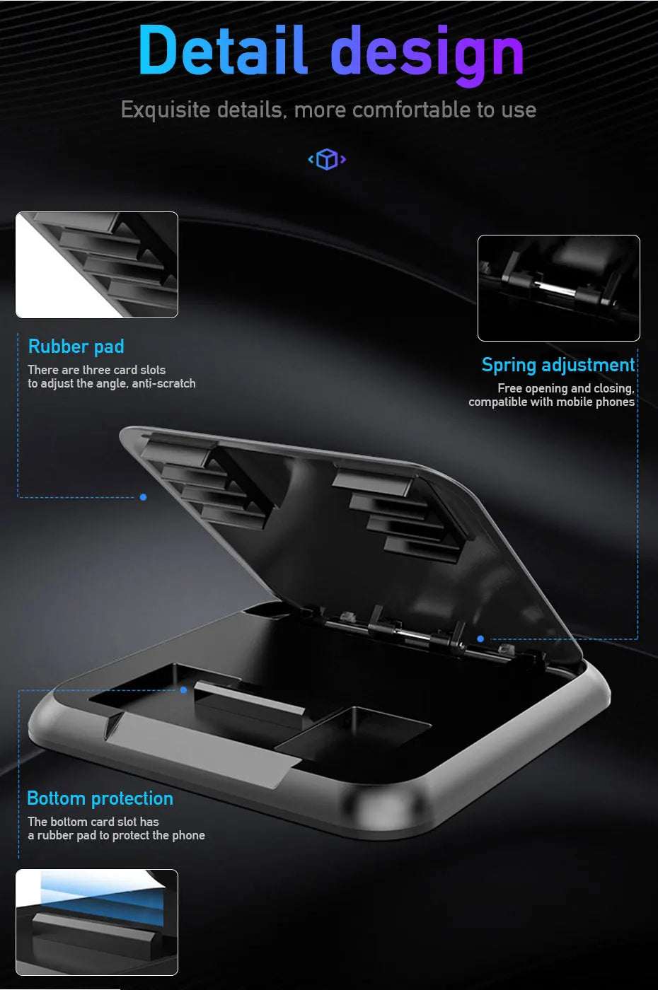 Car Phone Holder Mount Universal Dashboard Phone Holder for Car Anti-Slip Silicone Suction Pad Adjustable Smartphone Support