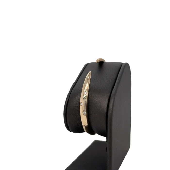 RATAN JEWELS Cut Lab Grown Diamond Bangle 14K Yellow Gold VVS F Color for Certified Fine Jewelry Romantic Gift Bracelet