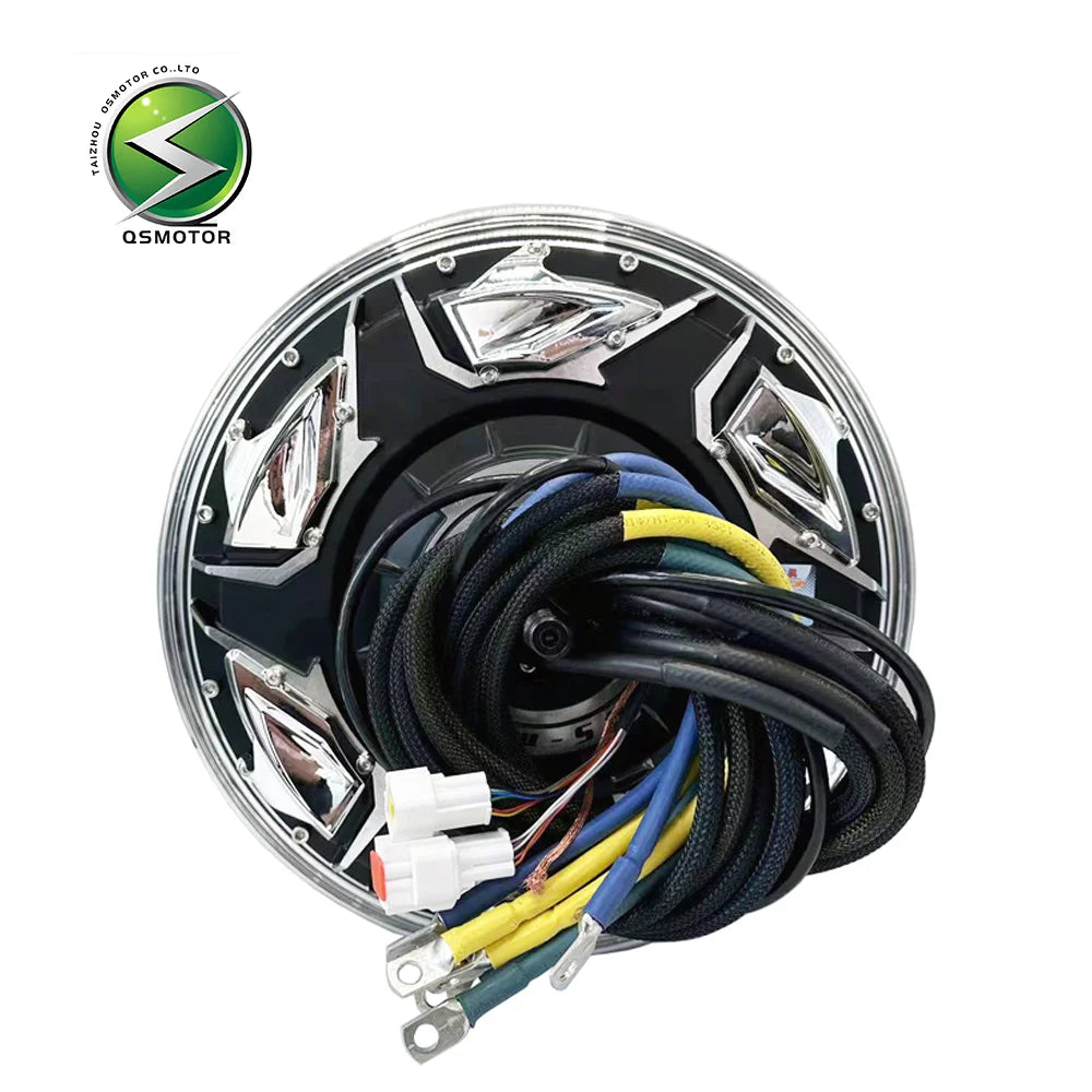 QSMOTOR High-Performance 12 Inch V5 20000WP Brushless DC Motor Permanent Magnet Construction for Electric Motorcycles
