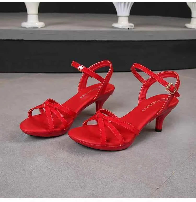 Sandals Women Shoes Big Size 43 Thin Heels Summer Candy Color Peep Toe High Heels Sexy Nightclub Party Slides Cross-Strap Shoes
