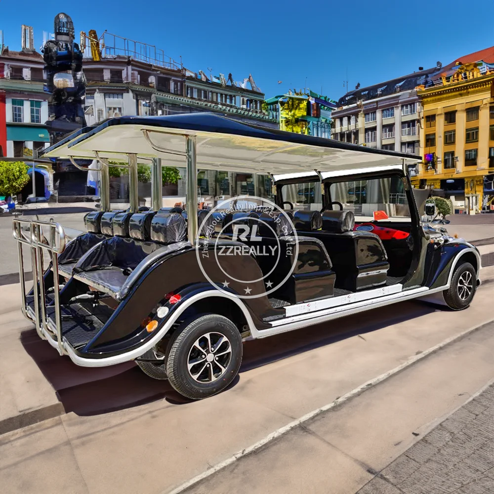 2025 4 Seats Electric Vintage Classic Sightseeing Mini Bus 72V Battery 80-100km Range