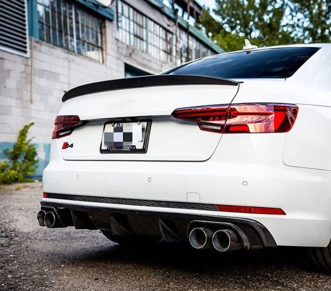 Rear Spoiler for Audi A4 B9 2017-2022 Facelift S Style Single Deck Real Carbon Fiber 100% Fitment 3M Tape Installation