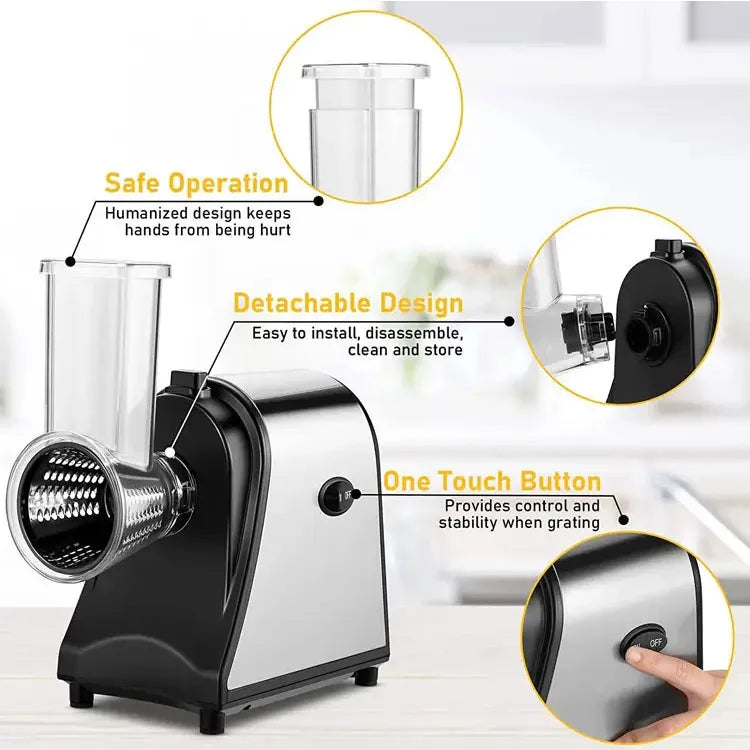 5 in 1 Electric Cheese Grater Rotary Electric Slicer Electric Vegetable Slicer for Veggies