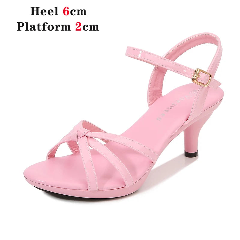 Sandals Women Shoes Big Size 43 Thin Heels Summer Candy Color Peep Toe High Heels Sexy Nightclub Party Slides Cross-Strap Shoes