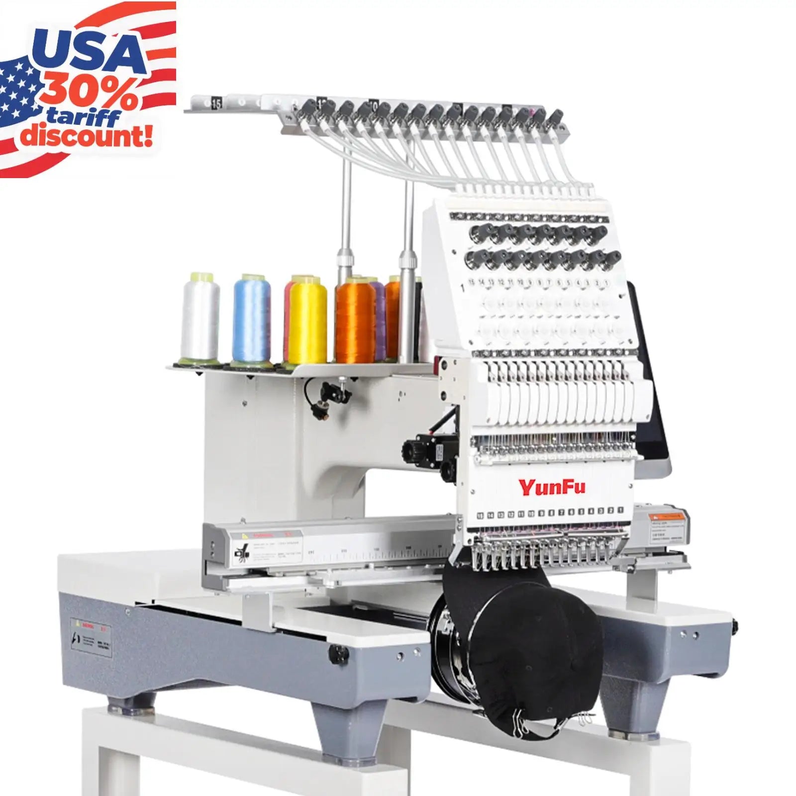 USA Warehouse Stock! High - Quality Single Head Embroidery Machine, Ideal for Quick US Delivery & Custom Apparel Projects
