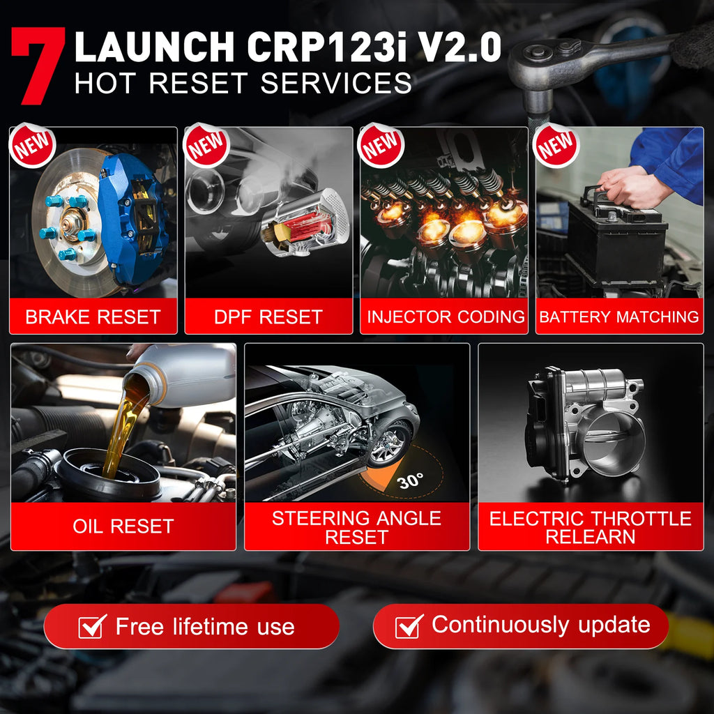 USA EU Warehouse Launch CRP123I V2.0 Escaner Automotriz Lifetime Free OBD2 Scanner With 7 Resets AS CRP123X V2.0