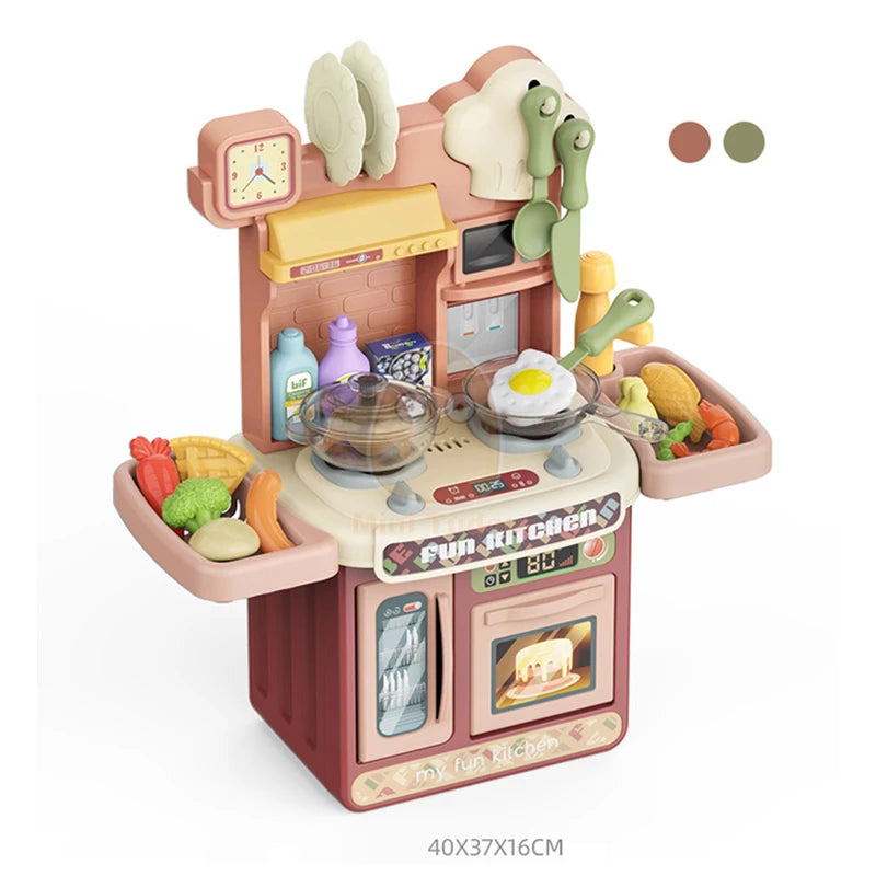 Kids Kitchen Toys Simulational Dinnerware Pretend Play Chef Game Role Play Cooking Food Table Educational Toy For Children Gift