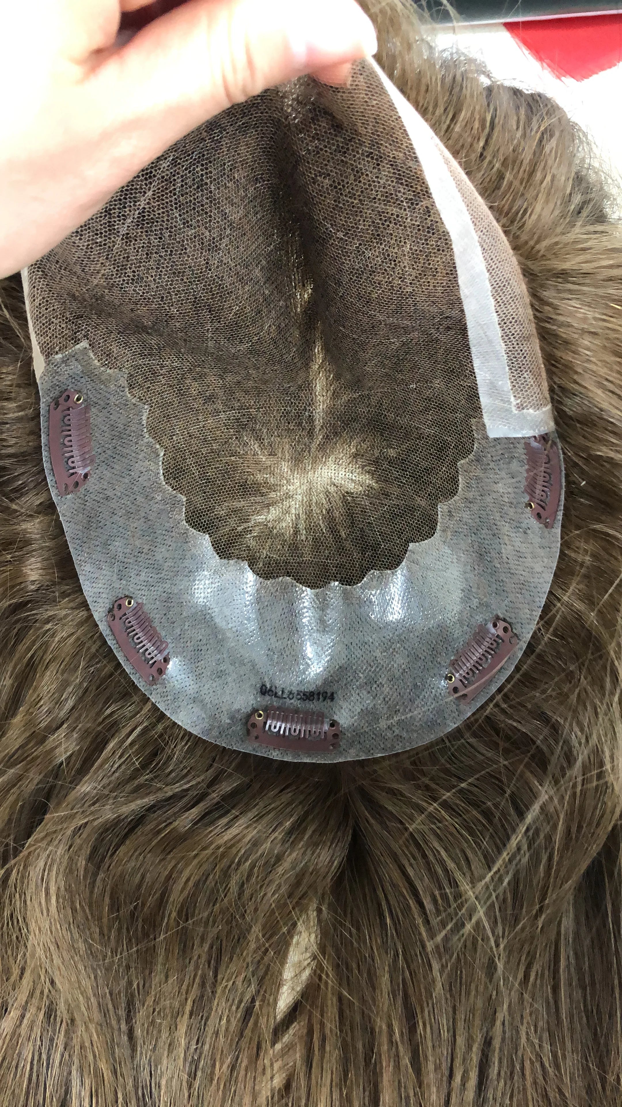 Sinoland EY-03 Q6 Style French Lace Skin Natural Hairline 5 Clips Men's Toupee 100% Indian Human Hair 6 Inch 38MM Texture