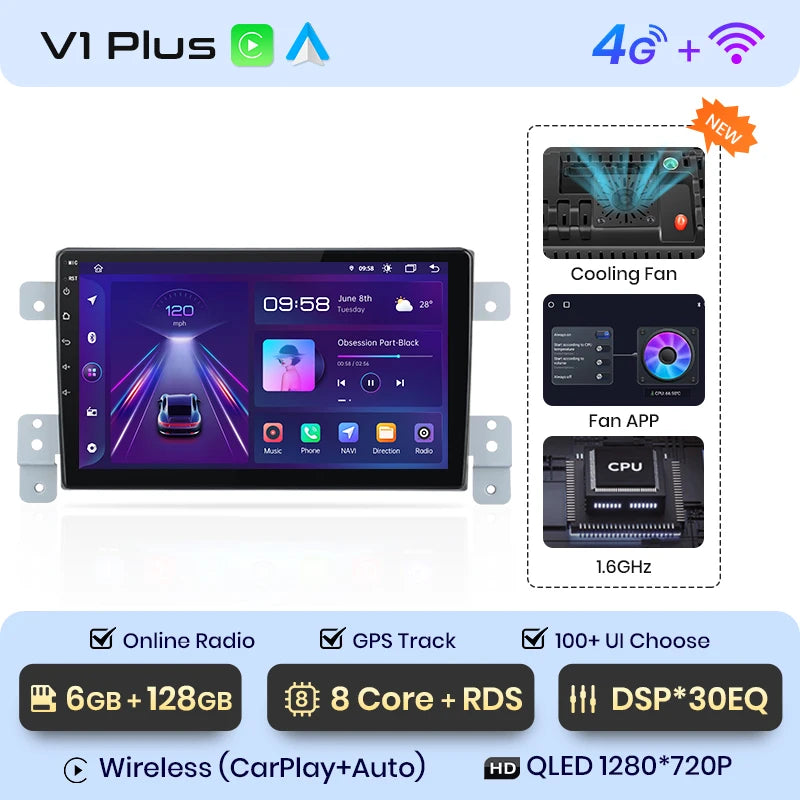 Junsun V1 EU Stock CarPlay for Suzuki Grand Vitara 3 Android Car Radio for Suzuki Grand Vitara 3 2005-2015 Multimedia Car Stereo