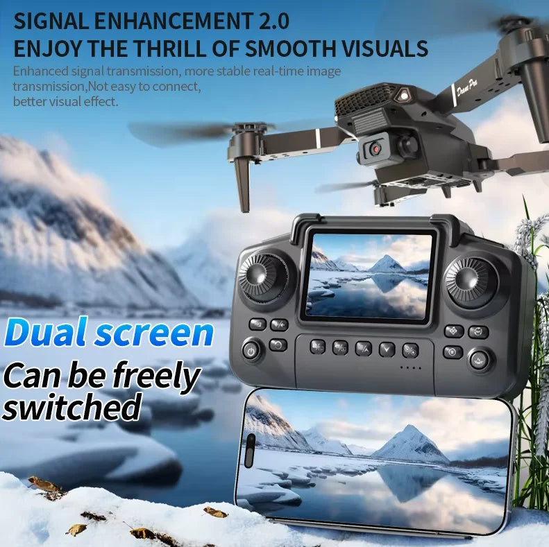 E88 Mini Drones Camera Plastic App Control Display Screen Remote Control Optical Flow Wifi FPV RC Foldable Quadcopter E88 Pro