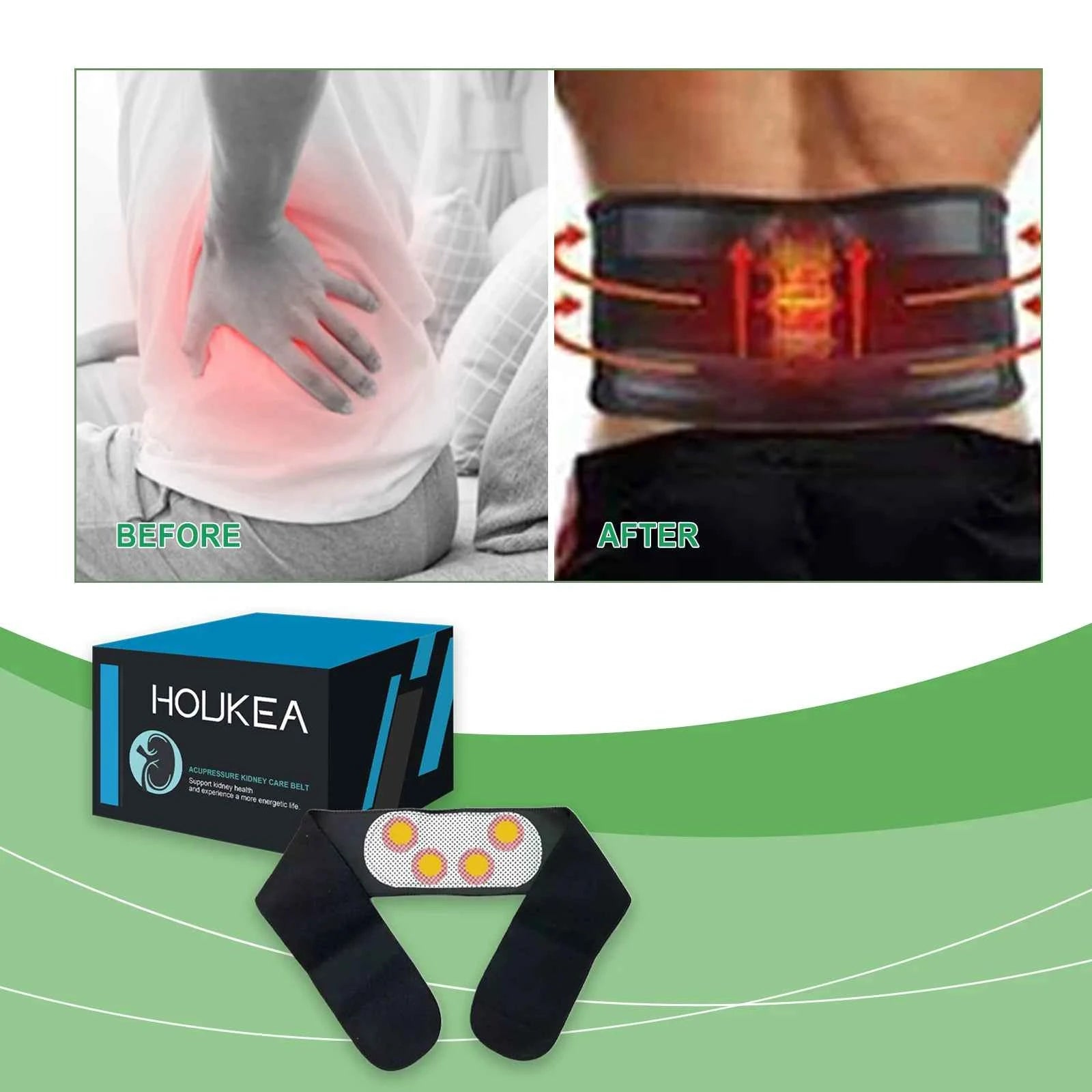 Houkea Comfortable & Warm Body Care Magnetic Therapy Waist Support Belt Breathable Elastic with Magnetic Therapy Features