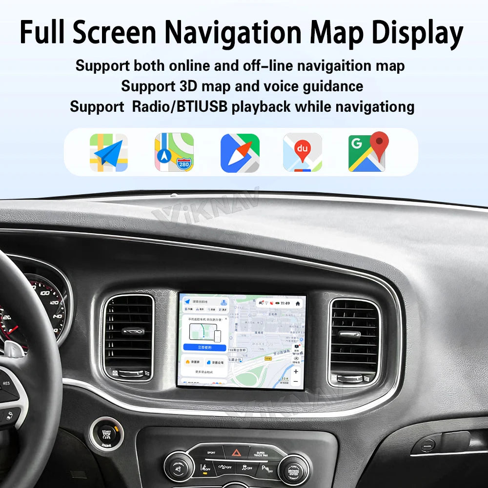 8.4 Inch Car Radio for Dodge Charger Challenger 2015-2019 Wireless Carplay Android Auto Tape Recorder GPS Navigation Head Unit