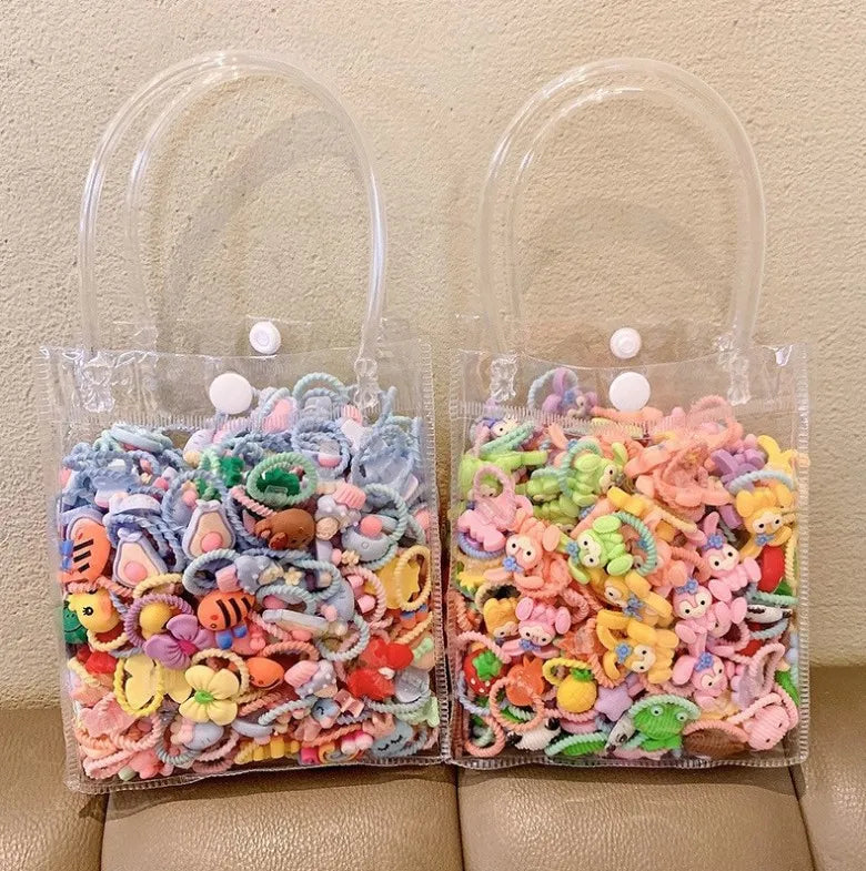 New 2024 Children Cute Candy Color Small Mini Thumb Hair Ties Set Lovely Rubber Hair Bands Girls Hair Accessories for Kids