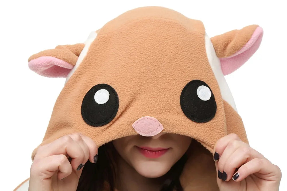 HKSNG Animal Adult Kigurumi Flying Squirrel Onesies Party Halloween Mouse Pajamas Cosplay Chipmuck Costumes Sleepwear Jumpsuit