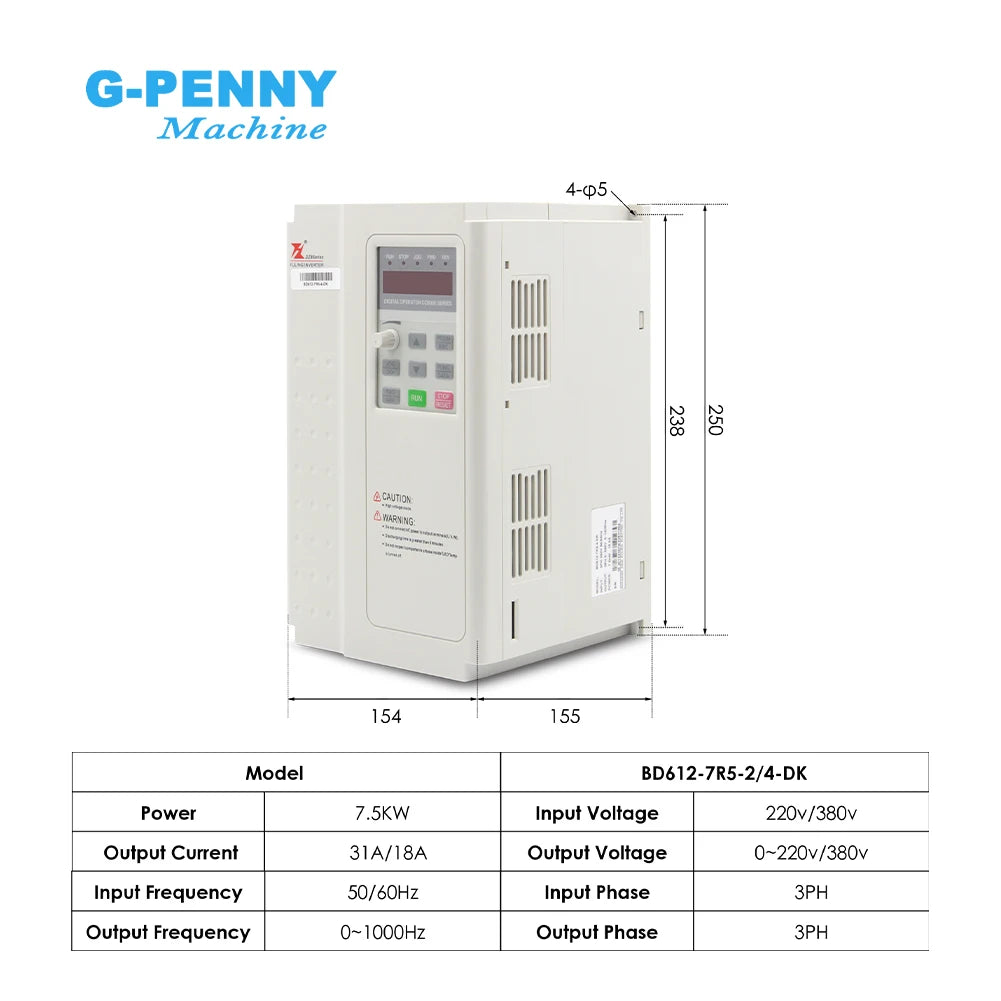 G-Penny 5.5KW ER25 220v/380v Metal Working Water Cooled Spindle Motor,inverter,bracket,water Pump, Spindle Motor Kit