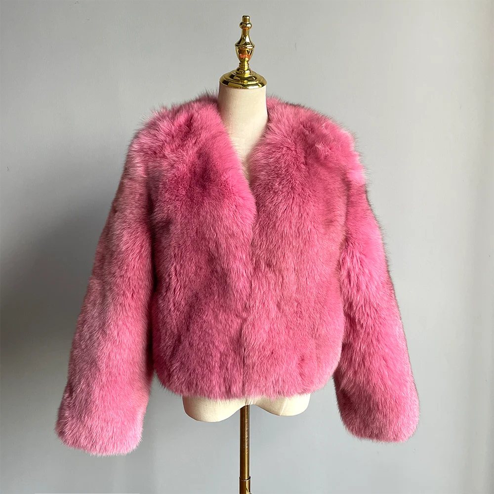QIUCHEN QC22092 2022 Women Casual Stylish New Trend Regular Real Golden Island Fox Fur Winter Warm Thick Jacket High Quality Fur
