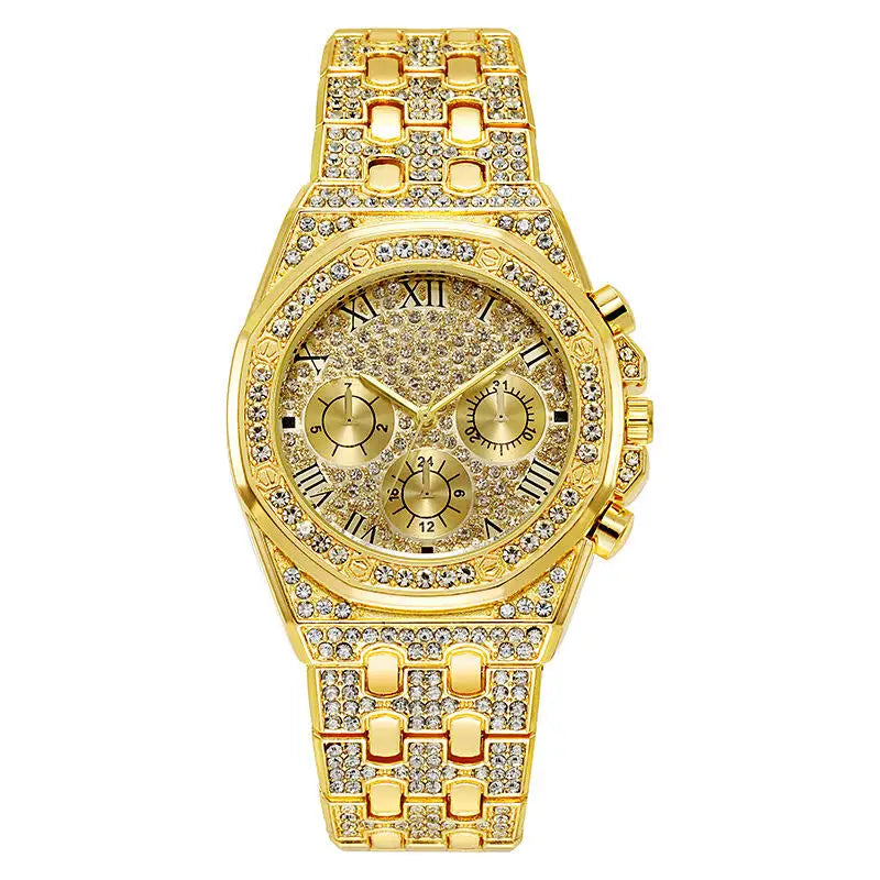 Green Luxury Charm Modern Alloy Stainless Steel Fashion Men's Quartz Wrist Watch MIYOTA Movement Glass 3BAR Water Resistant