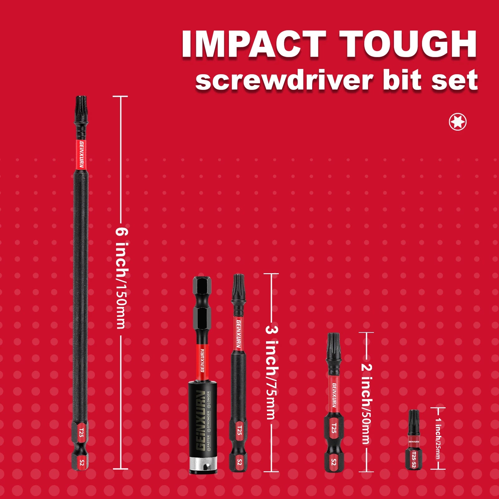 US Warehouse Stock 21pcs/Set Anti-Rust Impact Torx T7-T40 Magnetic Screwdriver Bits Holder S2 Steel Industrial ODM