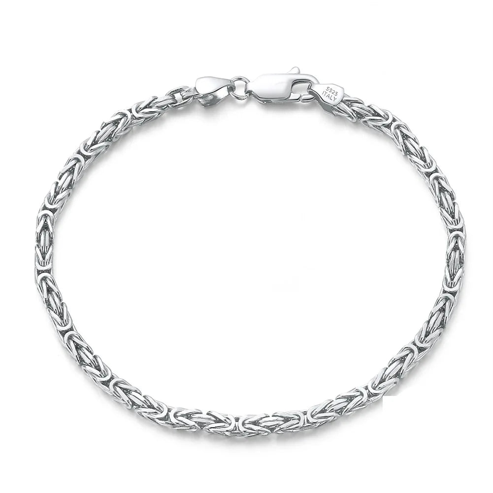 2.5mm S925 Sterling Silver Gold-plated Necklace Men Women Classic Chain Hand Woven Bracelet Necklace Jewelry Set Gift