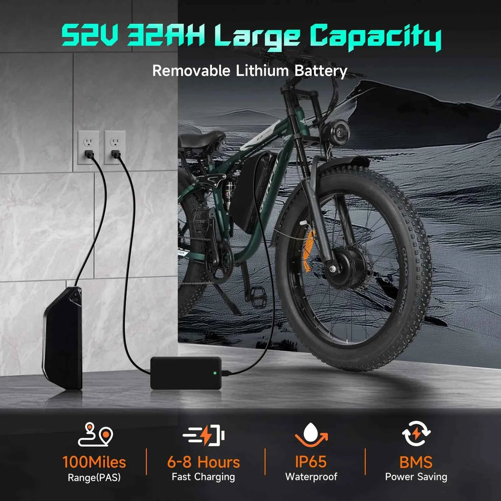 US in Stock Free Shipping 48v 3000w 25ah All Terrain Fat Tire Electric Snow Bike 55kmh/34mph 60km Range Electric Mountain Bike
