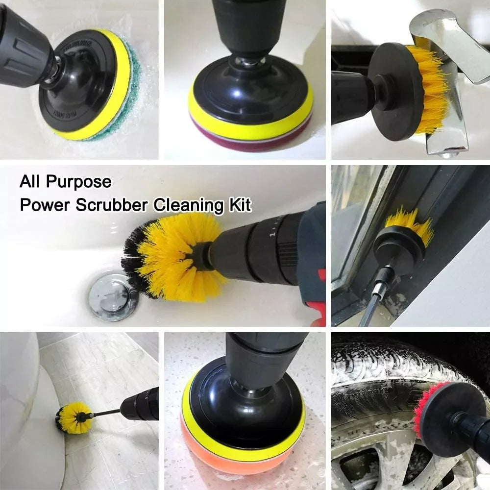 US Local Stock Ships in 24H Free Shipping USA 14x Electric Drill Brush Attachment Set All Purpose Cleaning Kit Power Scrubber