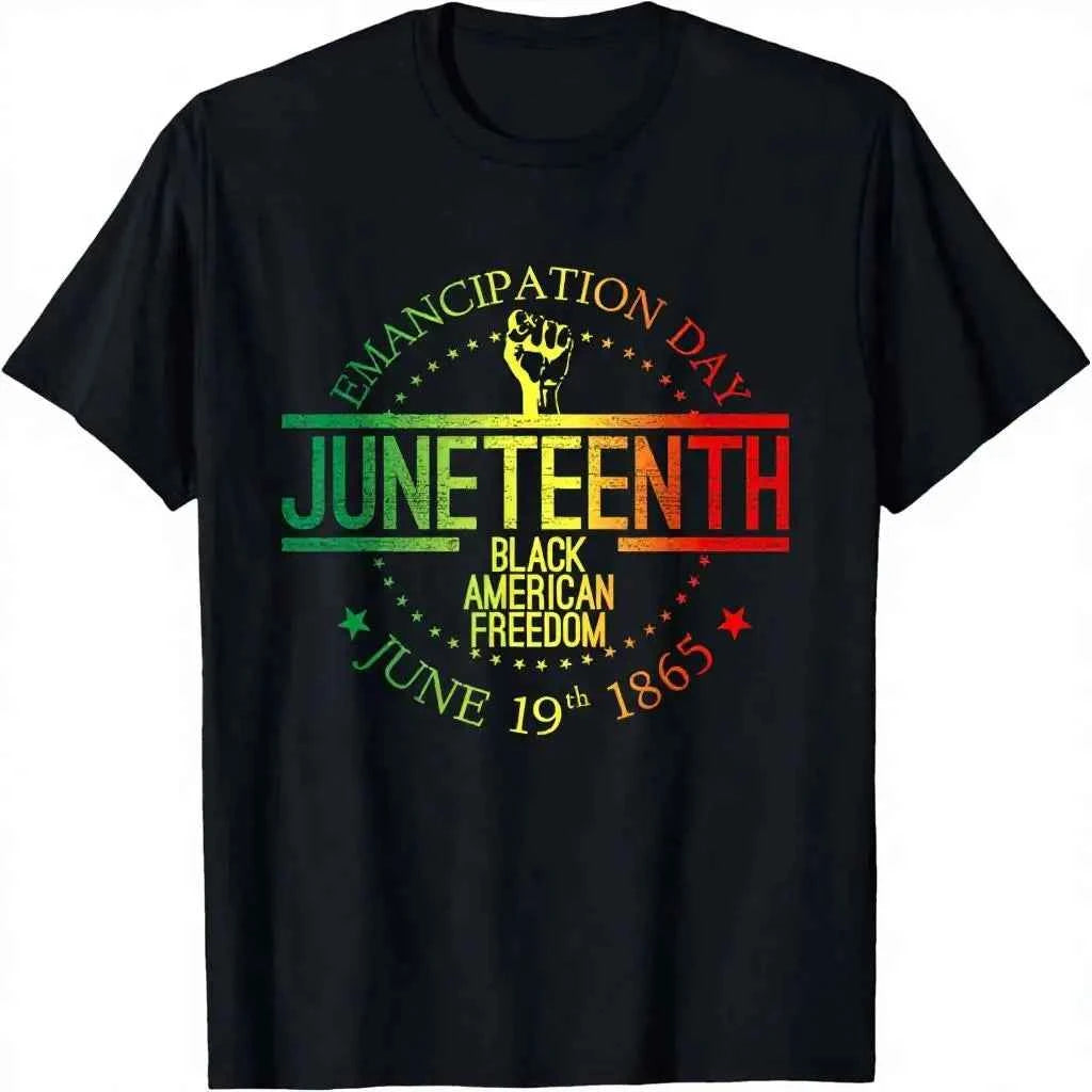Free Shipping Juneteenth Vibes Only 1865 African American Men Women Kids 100% Cotton Machine Wash T-Shirt Eco