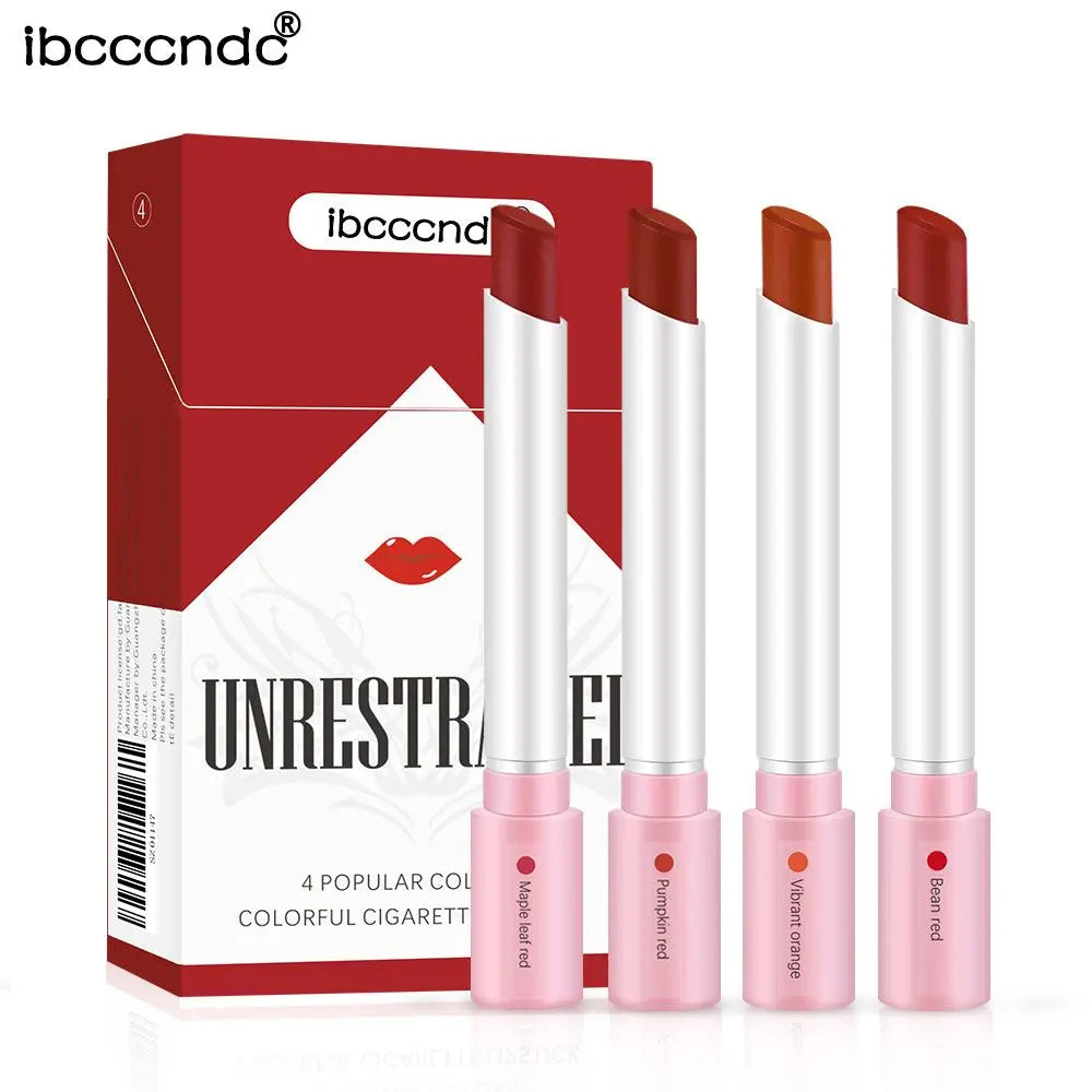 4-Color Matte Waterproof Lipstick Set – Long-Wearing