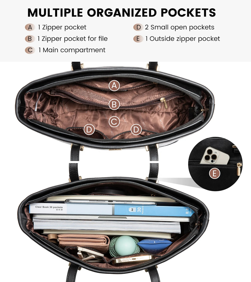 LOVEVOOK Hot Sale Factory Custom Women PU Leather Tote Bag High Quality Summer 3 Pieces Ladies Purses and Handbags for Women Bag