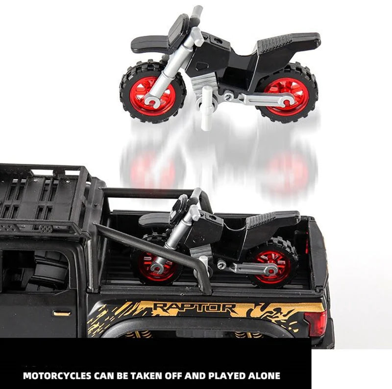 1/28 Ford Raptor F150 Alloy Car Modified Off-Road Vehicle Model Diecast & Toy Vehicles Metal Car Model Collection Kids Toys Gift