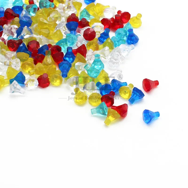 100pcs Moc Rock 1x1 Jewel 24 Facet Stone 30153 City Street View Diamond Building Bricks Blocks Bulk Compatible with Assembles
