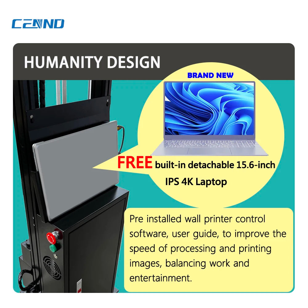 CENND LC-A2C Portable Semi-Automatic UV Inkjet 6-Color Wheel Wall Printer DX10 Print Head DTF 3D Effect New 2-Year Warranty